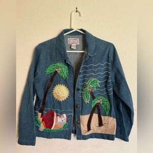 Tantrums Embroidered Blue Denim Jacket